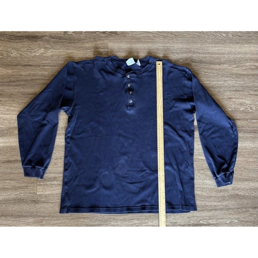 Cambridge Classics Shirt Sz LT Tall Blue Long Sleeve Henley Cotton Mens Mervyns
